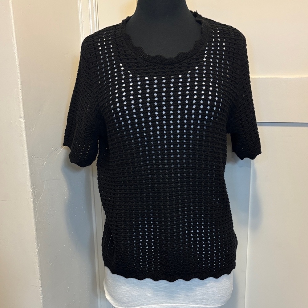 GAP Black Open-Knit Sweater